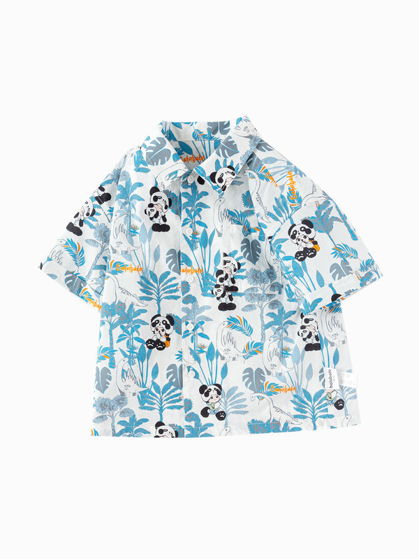 balabala Toddler Boy Explore Style Woven Short Sleeve Shirt