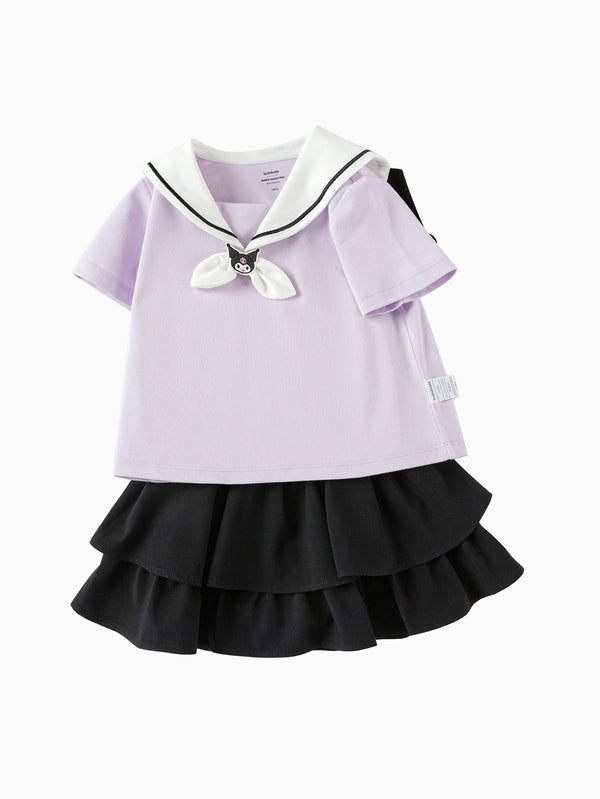 balabala Toddler Girl Have Fun Style Knitted Short Sleeve Set