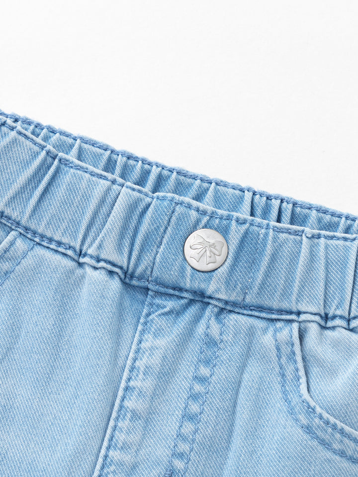 Denim Light Blue Baby Girl Denim Trousers