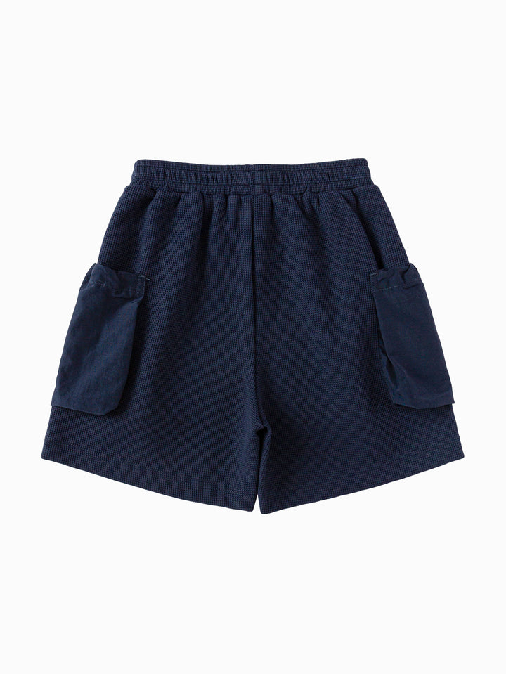 Dark Blue Baby Boy Knit Middle Pants