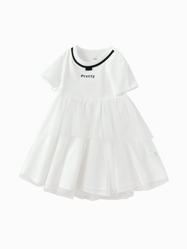 Raw White Baby Girl Knit Dress