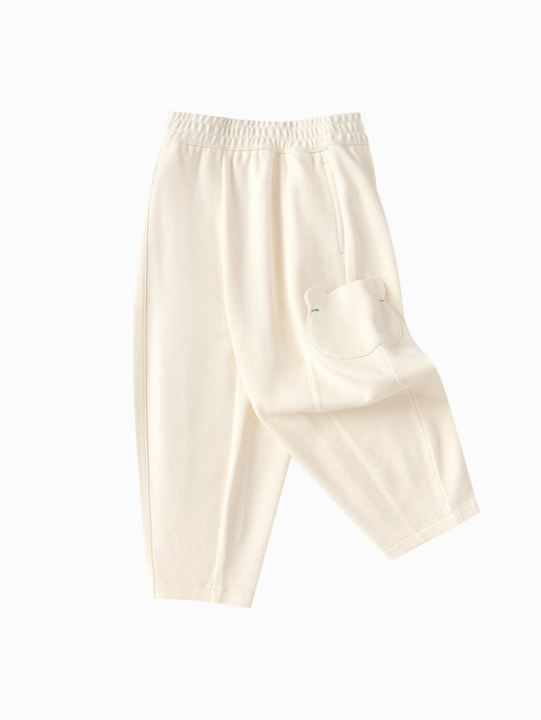 Pantalon de couleur unie blanc crème pour fille