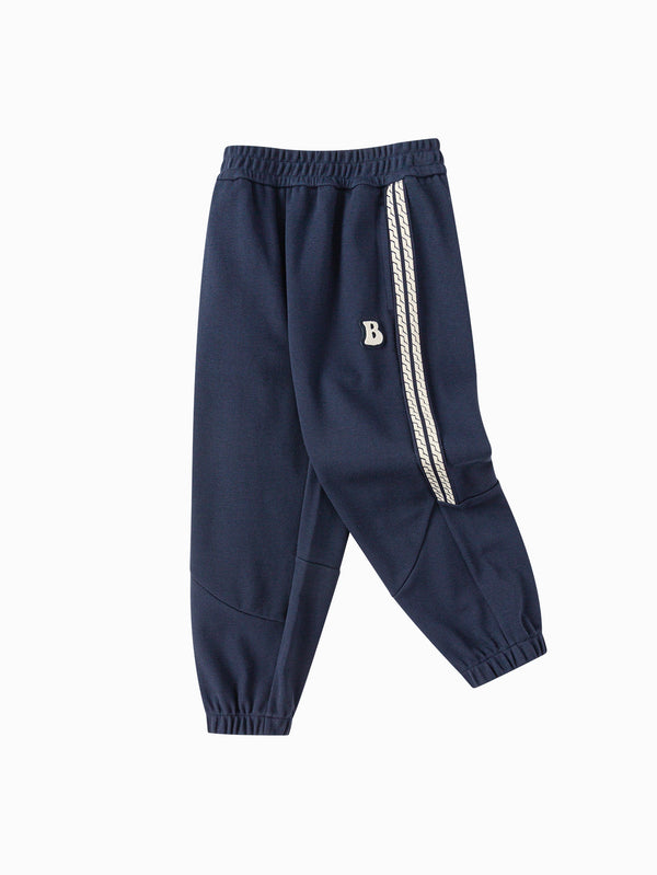 Boy Trend Scenarios Dark Blue Solid Color Trousers