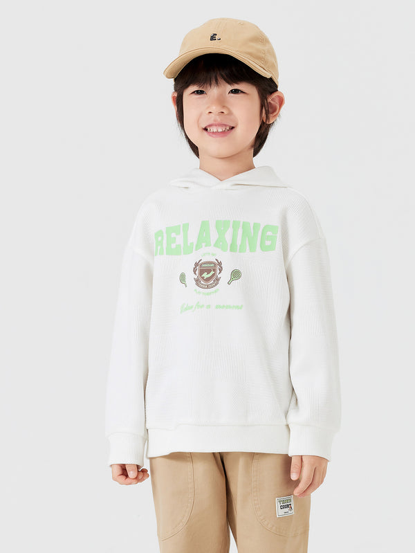 Sweat à capuche blanc cassé avec lettres de Boy Trend Scenarios