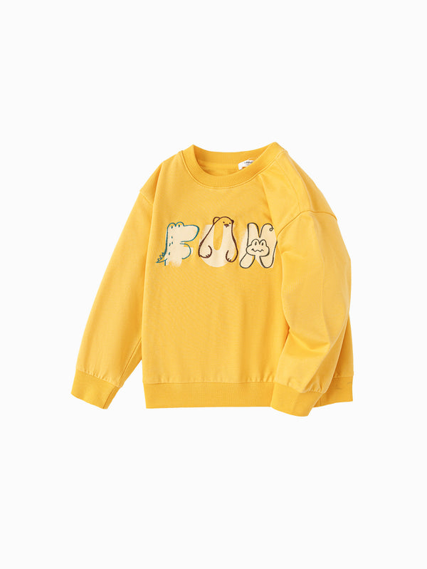 Boy Trend Scenarios Yellow Hue Letter Hoody