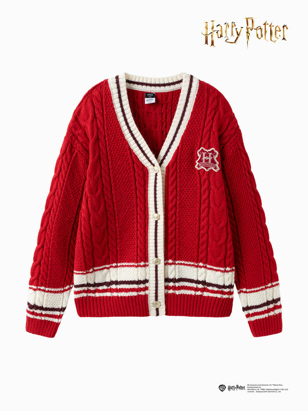 Roter Cardigan im College-Stil für Mädchen