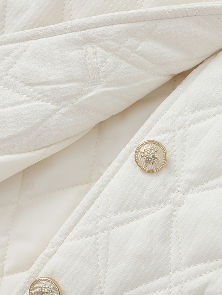 Cream White Cotton Coat