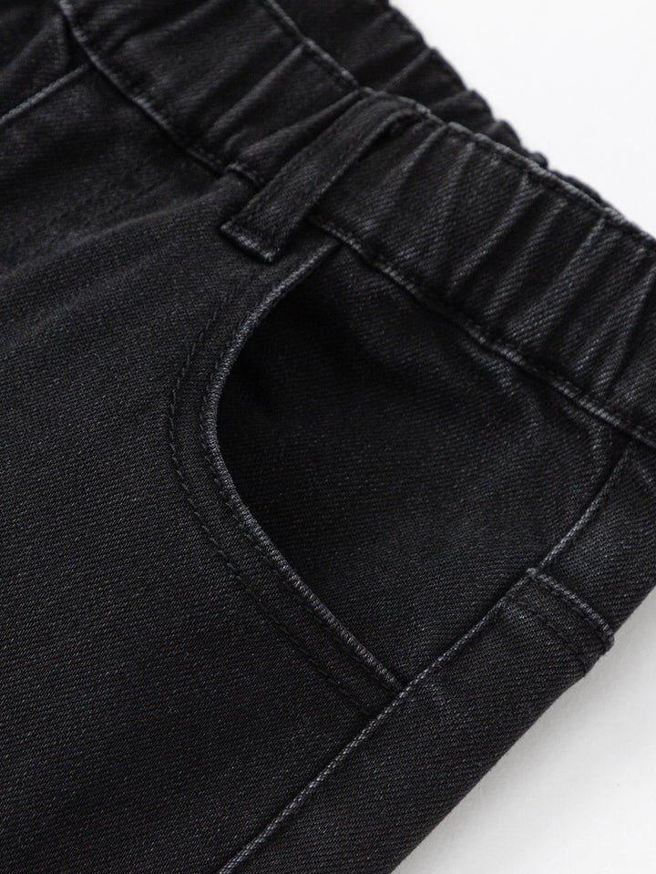 Denim Washing Black Trousers