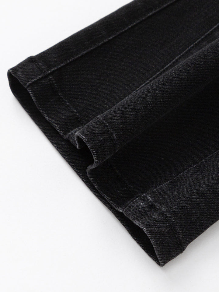 Denim Washing Black Trousers