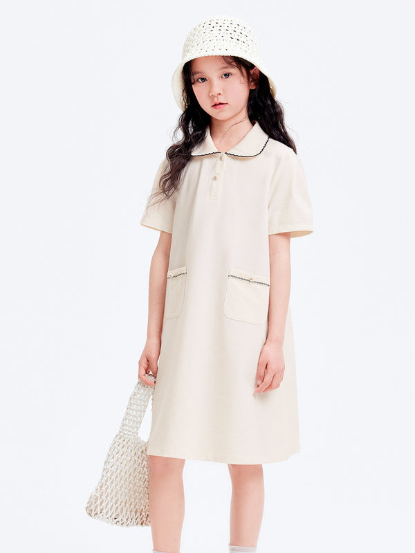 balabala Kids Girl Outdoor Style Knitted One-Piece Dress