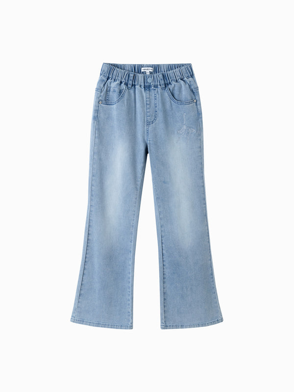 Blue Toddler Girl Denim Trousers