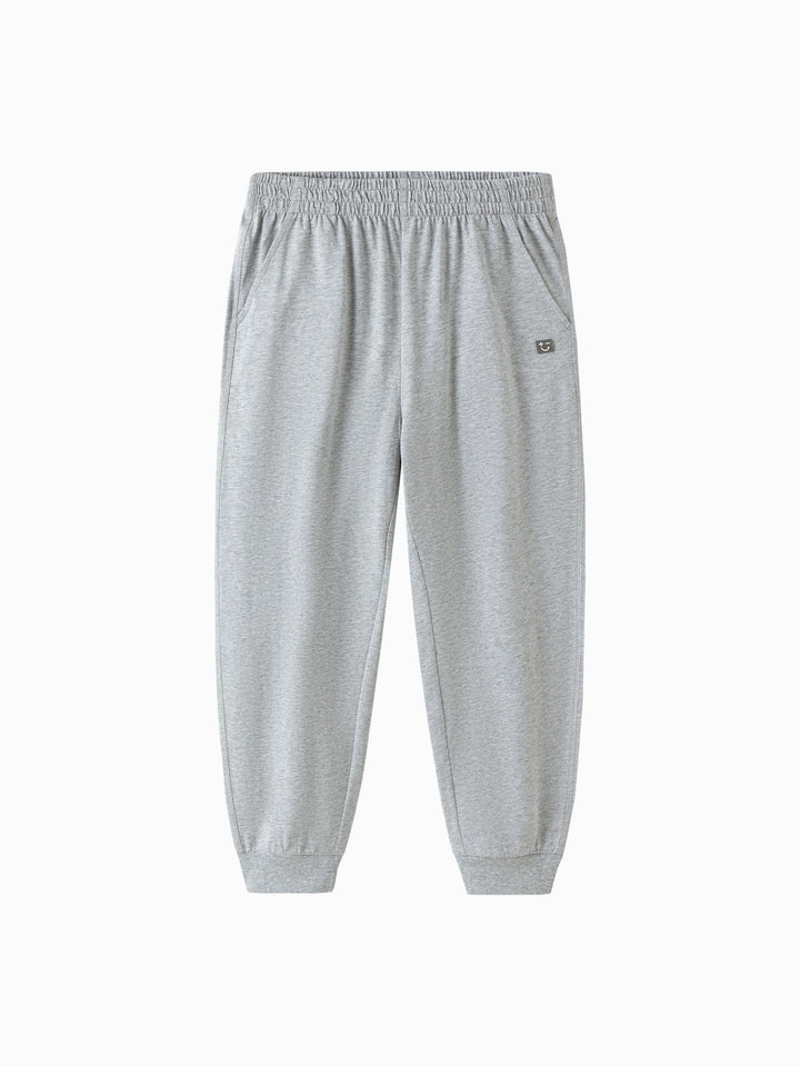 Light Melange Gray Toddler Unisex Knit Trousers