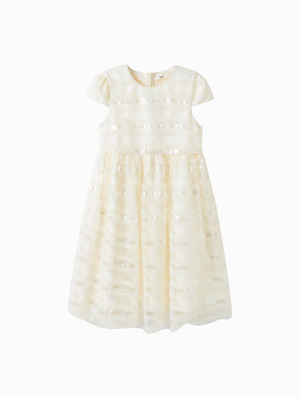 White Toddler Girl Woven Dress