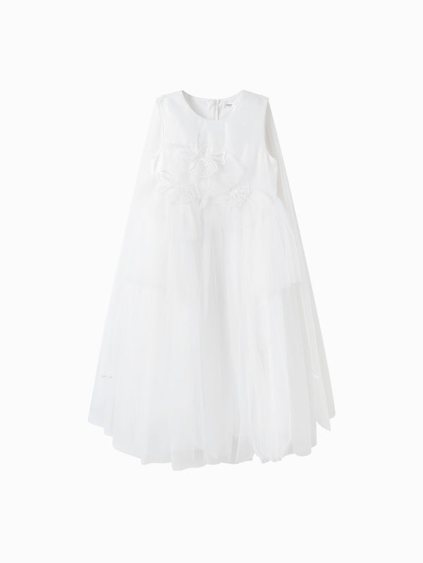 Raw White Toddler Girl Woven Dress