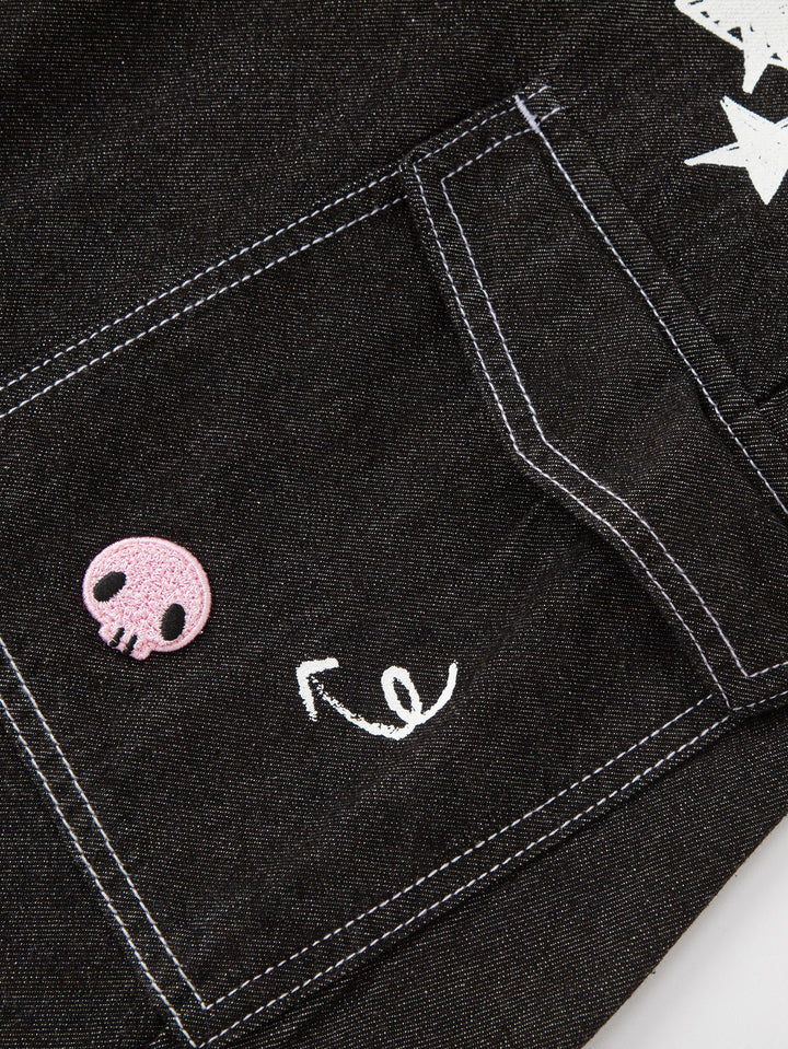 Purple Toddler Girl Denim Dress