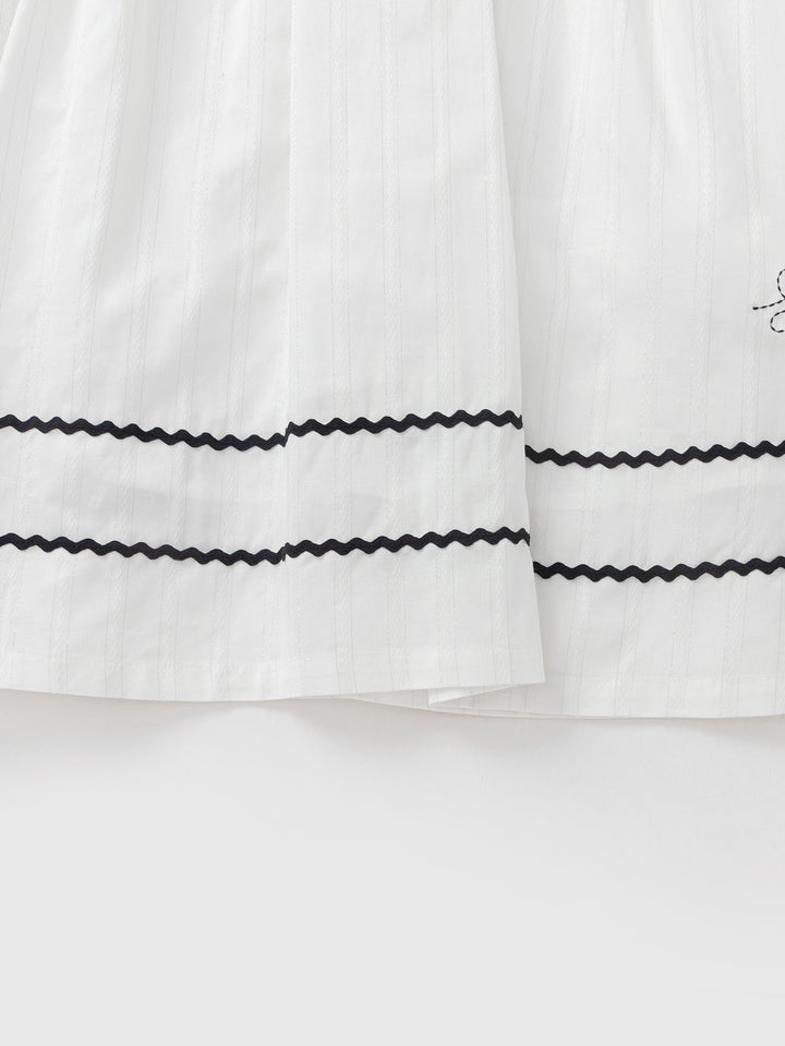 Raw White Toddler Girl Woven Dress