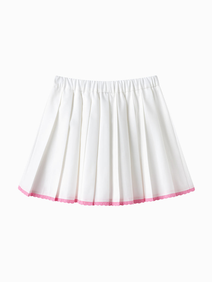 Raw White Toddler Girl Woven Skirts