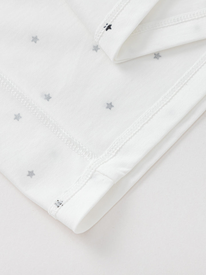 White Toddler Girl Round V-Neck Short Sleeve T-Shirt