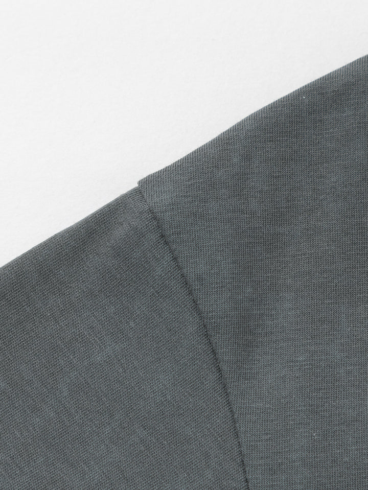 Gray Toddler Girl Round V-Neck Short Sleeve T-Shirt