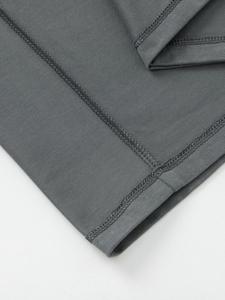 Gray Toddler Girl Round V-Neck Short Sleeve T-Shirt