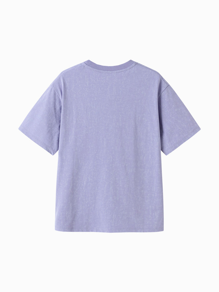 Purple Toddler Girl Round V-Neck Short Sleeve T-Shirt