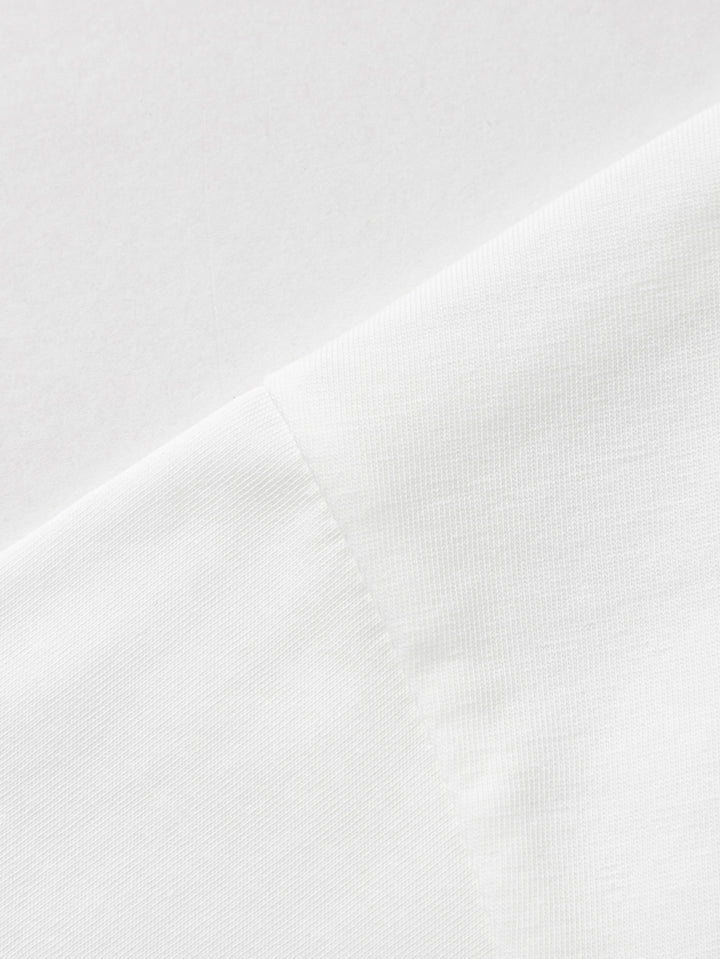 Raw White Toddler Girl Round V-Neck Short Sleeve T-Shirt