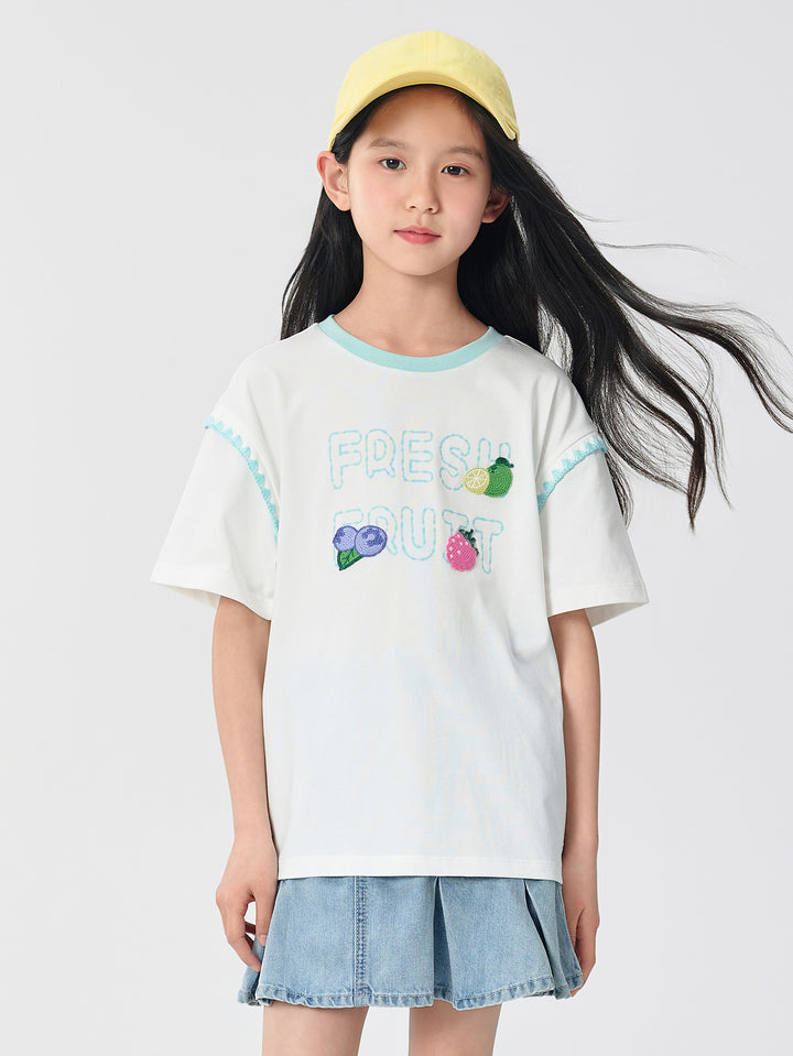 Original Whitebalabala Kids Girl Short Sleeve T-Shirt