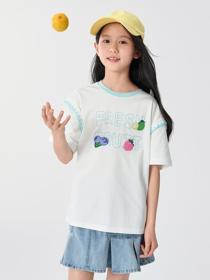 Original Whitebalabala Kids Girl Short Sleeve T-Shirt