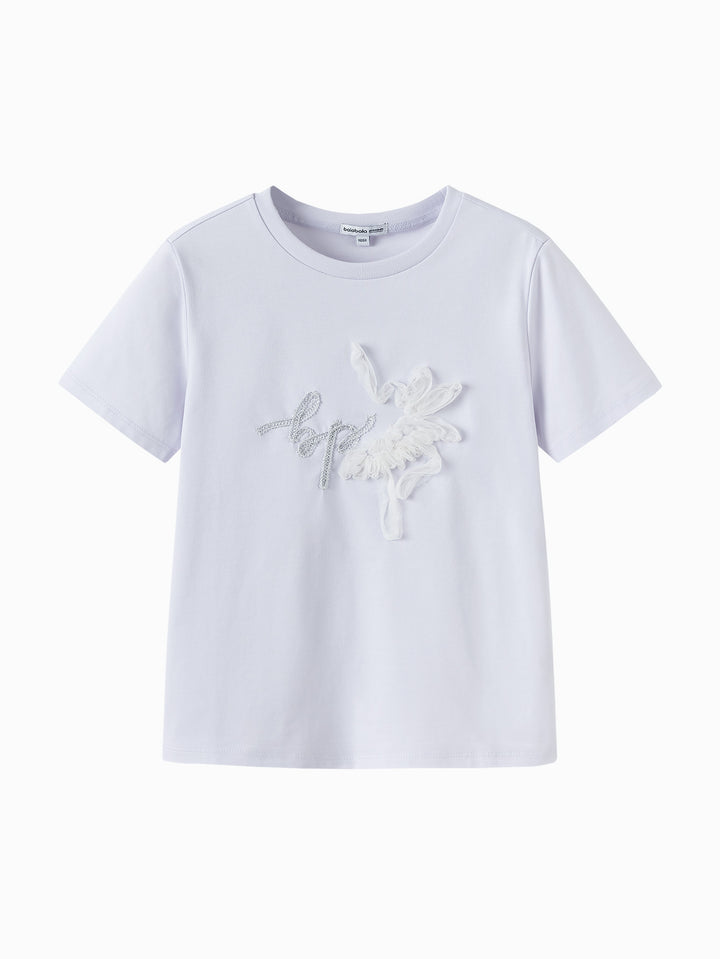 Violet Toddler Girl Lapel Short-Sleeved T-Shirt