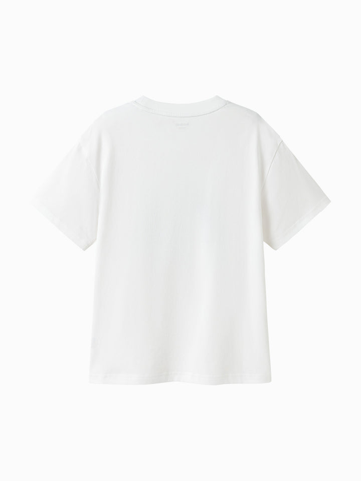 Raw White Toddler Boy Round V-Neck Short Sleeve T-Shirt