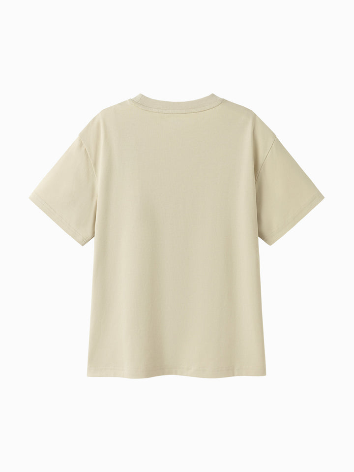 Shell Khaki Toddler Boy Round V-Neck Short Sleeve T-Shirt