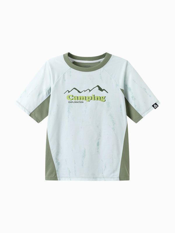 Green Toddler Boy Round V-Neck Short Sleeve T-Shirt