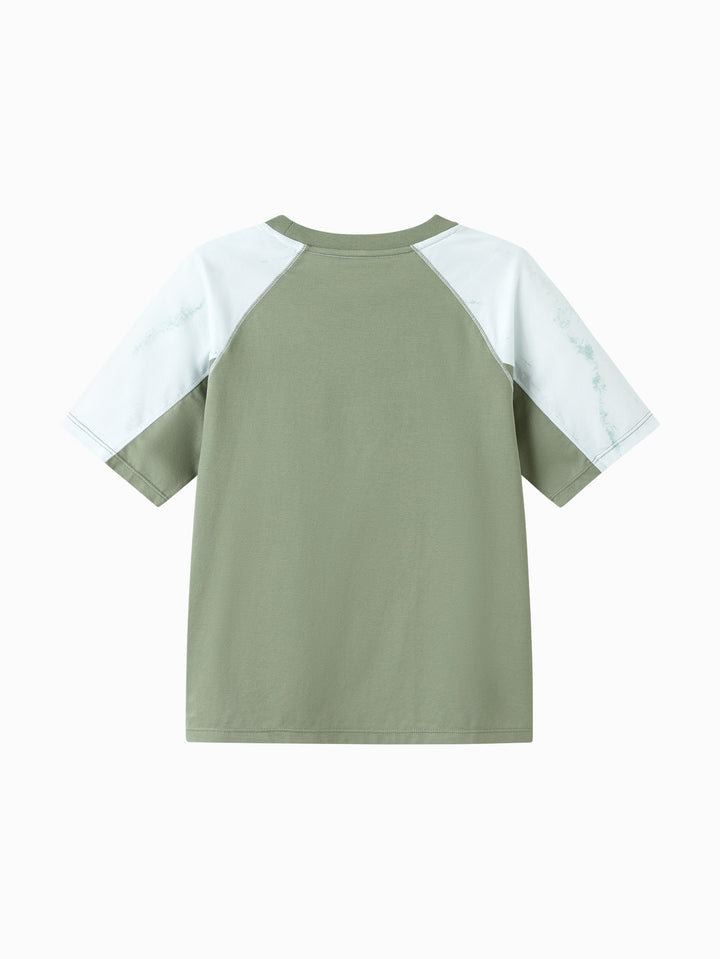 Green Toddler Boy Round V-Neck Short Sleeve T-Shirt