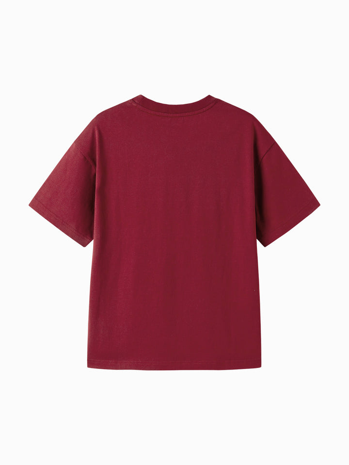 Wine Red Toddler Unisex Round V-Neck Short Sleeve T-Shirt