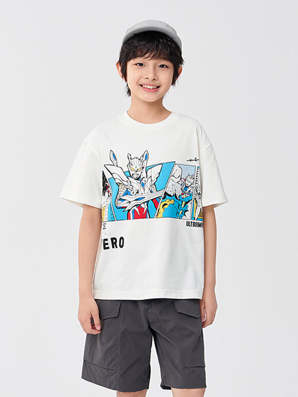 [ IP-Ultraman ] balabala Toddler Boy Round V-Neck Short Sleeve T-Shirt