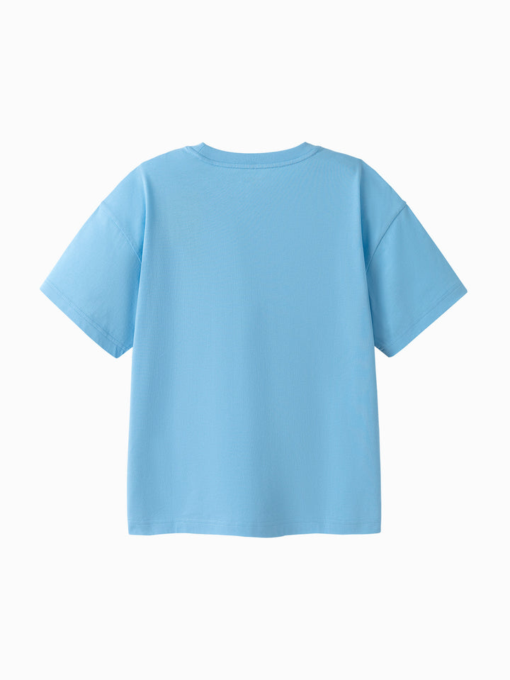 Blue Toddler Unisex Round V-Neck Short Sleeve T-Shirt