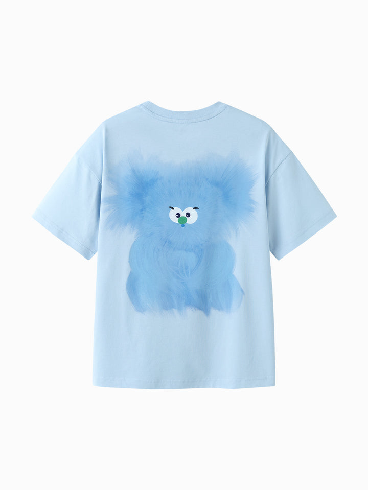 Ice blue Toddler Unisex Round V-Neck Short Sleeve T-Shirt