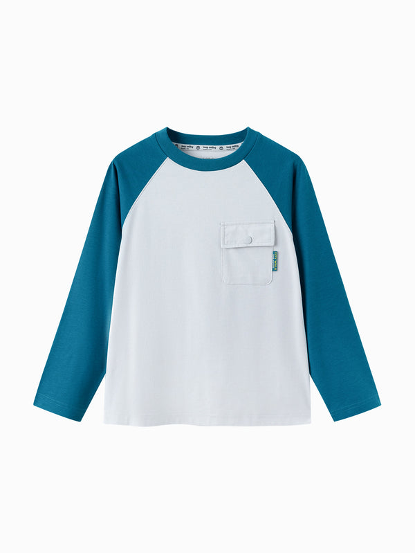 Boy Trend Scenarios Sage Green Hue Letter Long Sleeve T-Shirt