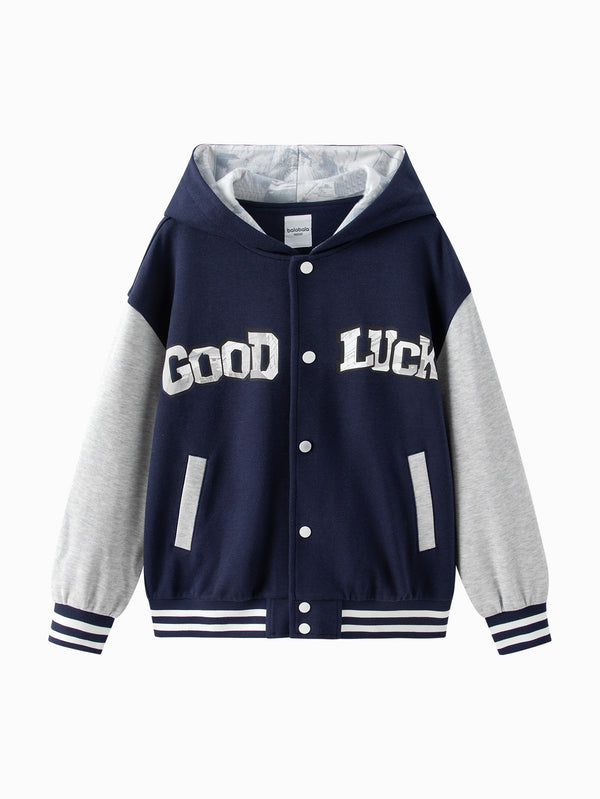 Boy Trend Scenarios Dark Blue Letter Casual Clothes