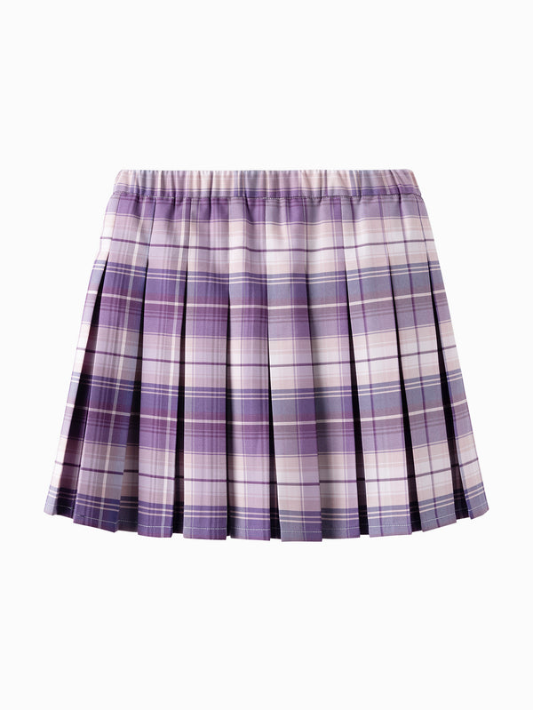 Girl Daily Life Purple Hue Solid Color Short Skirt