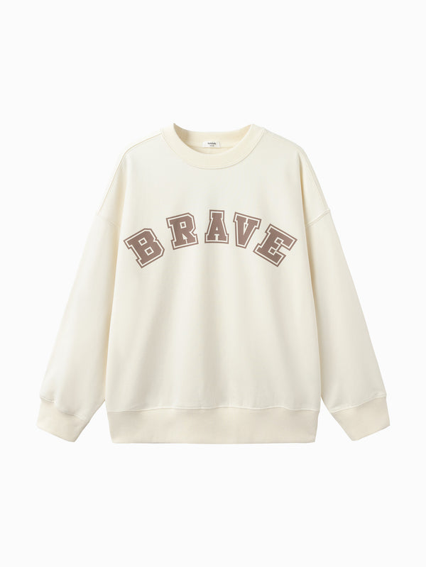 Unisex Daily Life Cream White Letter Hoody