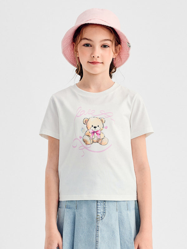 Balabala Girl Kids Tay áo ngắn áo phông