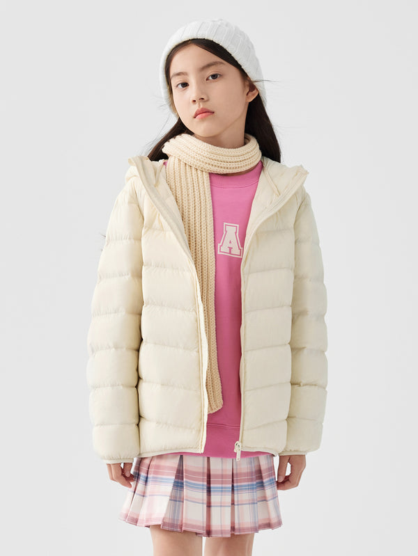 Unisex Family wear Cream White Down Jacket