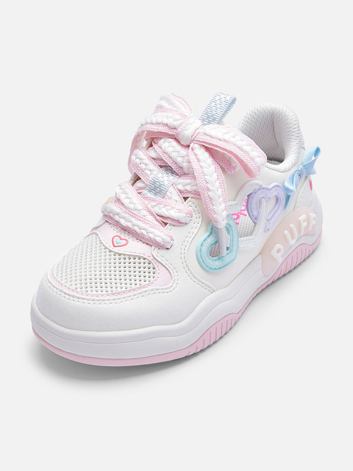 Melange White Toddler Girl Sneakers