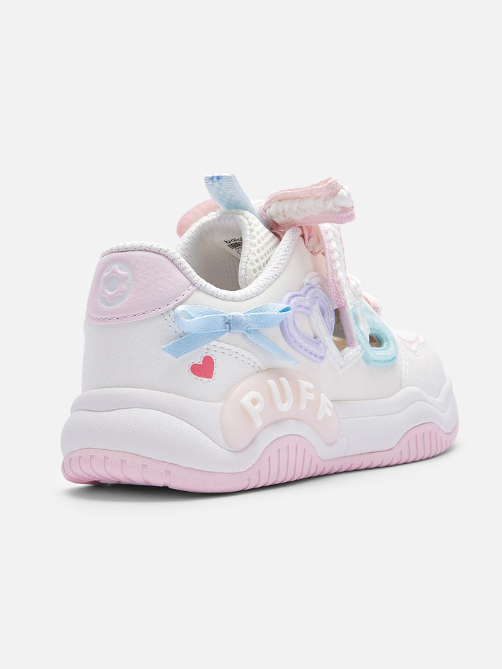 Melange White Toddler Girl Sneakers