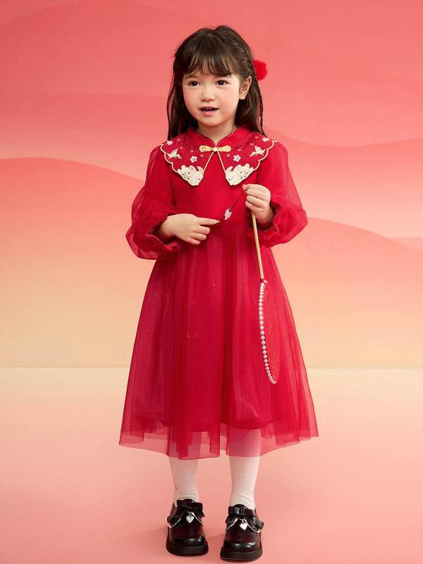 chinese new year dress girls Girl's New Chinese style Dress New Year's Day Party Dress FanHao Dress