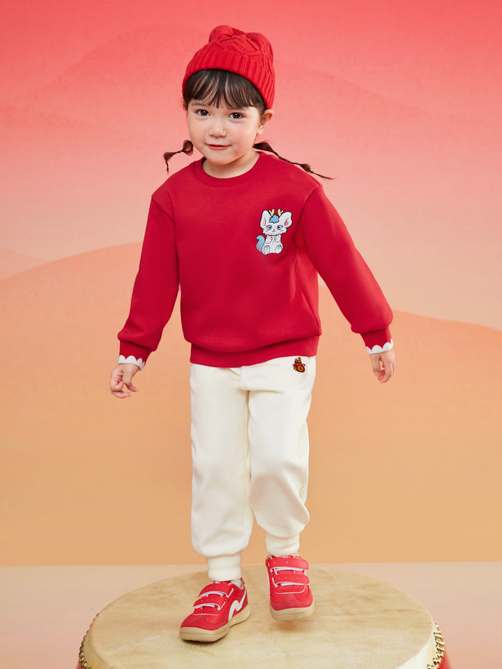 Chinese Red Long Sleeve Sweatshirt & Hoody