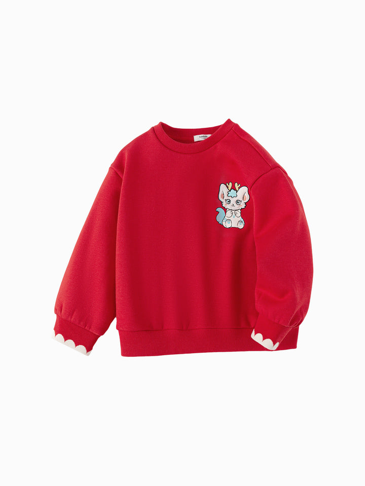 Chinese Red Long Sleeve Sweatshirt & Hoody