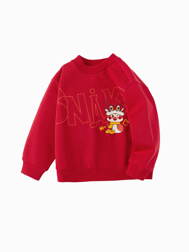 Chinese Red Long Sleeve Sweatshirt & Hoody