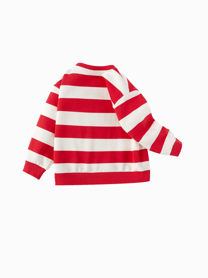 Red White Long Sleeve Sweatshirt & Hoody